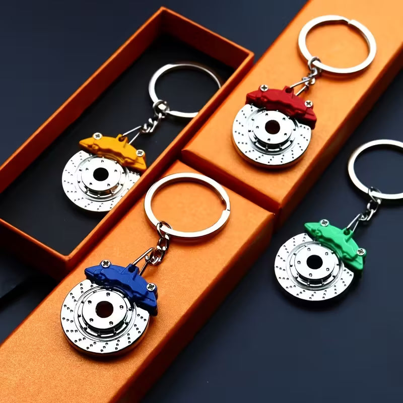 Rotating Brake Caliper Keychain – Zinc Alloy Car Accessory | For Gearheads Who Love Details
