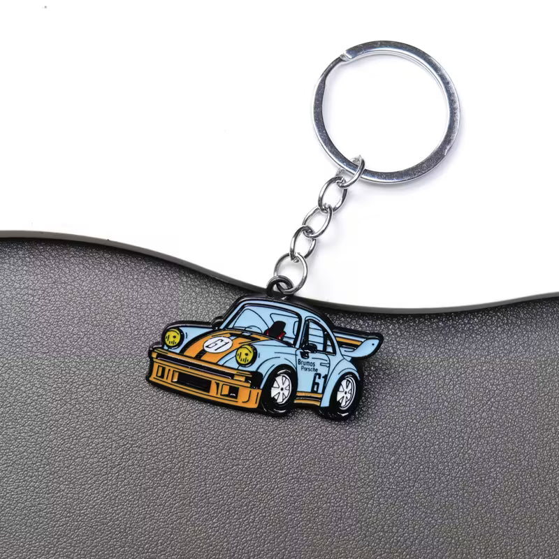 Vintage Rally Keychain – Motorsport-Themed Keyring for Car Enthusiasts