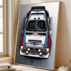 Martini Racing Rally Poster – Vintage Motorsport Wall Art, Stretched Canvas
