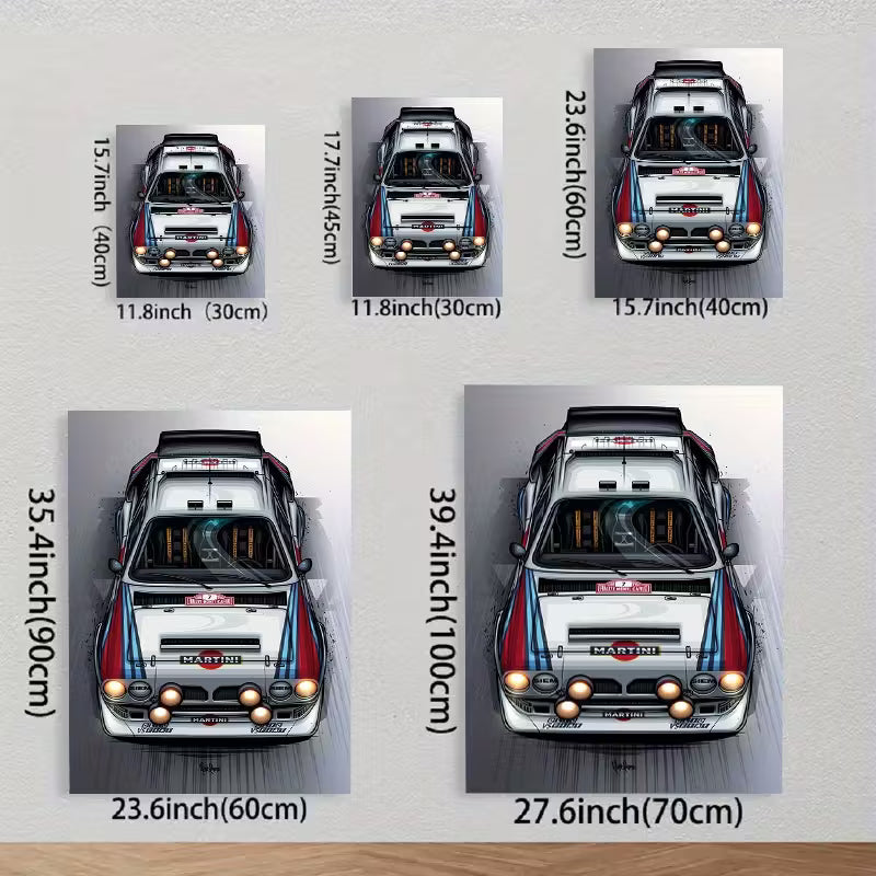 Martini Racing Rally Poster – Vintage Motorsport Wall Art, Stretched Canvas