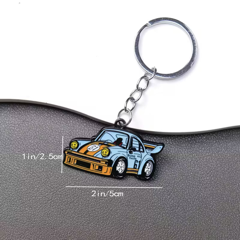 Vintage Rally Keychain – Motorsport-Themed Keyring for Car Enthusiasts