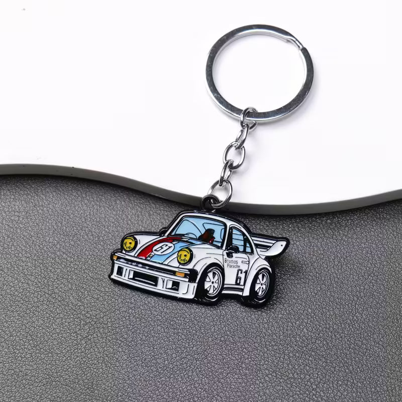Vintage Rally Keychain – Motorsport-Themed Keyring for Car Enthusiasts